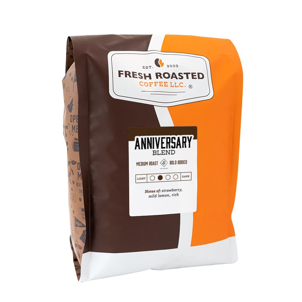 Fresh Roasted Coffee, Anniversary Blend, 5 lb (80 oz), Medium Roast, Kosher, Whole Bean