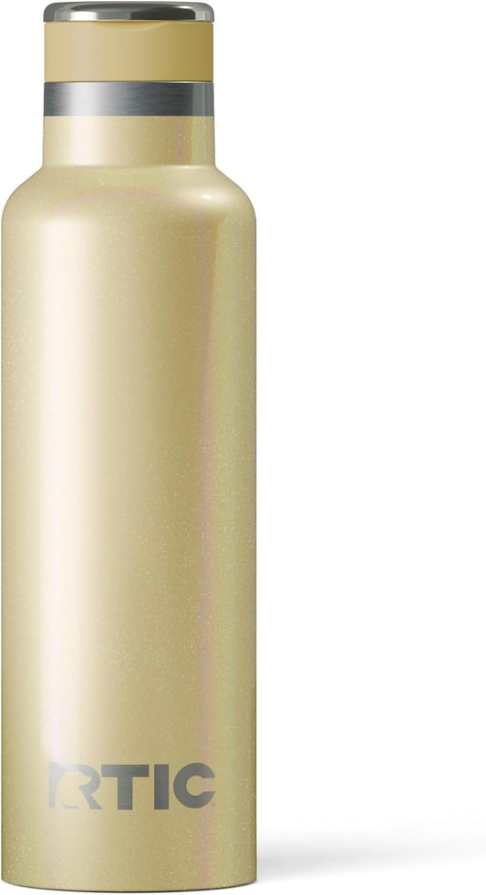 RTIC 20oz Journey Bottle Metal Stainless Steel Vacuum Insulated, BPA Free, Reusable, for Water, Hot and Cold Drinks, Travel, Sports, Camping, Sunlight Glitter