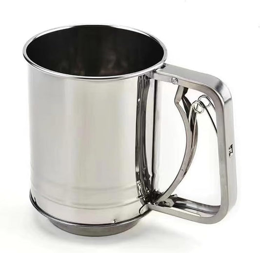3 Cup Stainless Steel Double Layers Sieve, flour sieve, flour sifter for baking