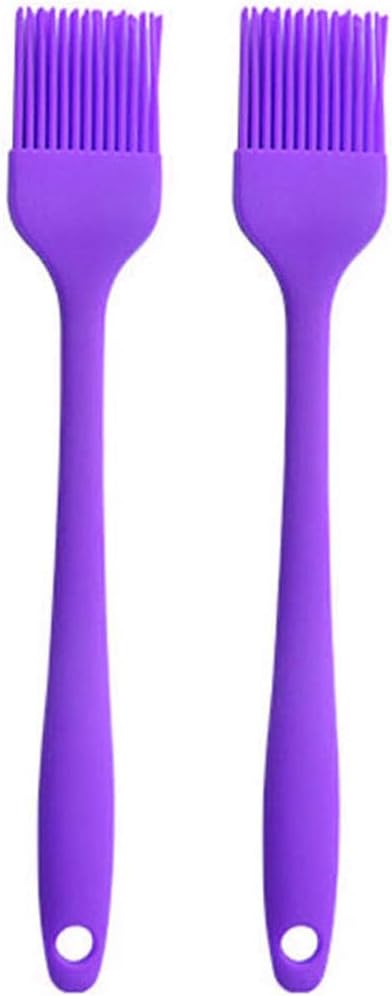 Silicone brush, Oil Brush for BBQ Kitchen Cooking Baking and Grilling (2 PCS,purple)