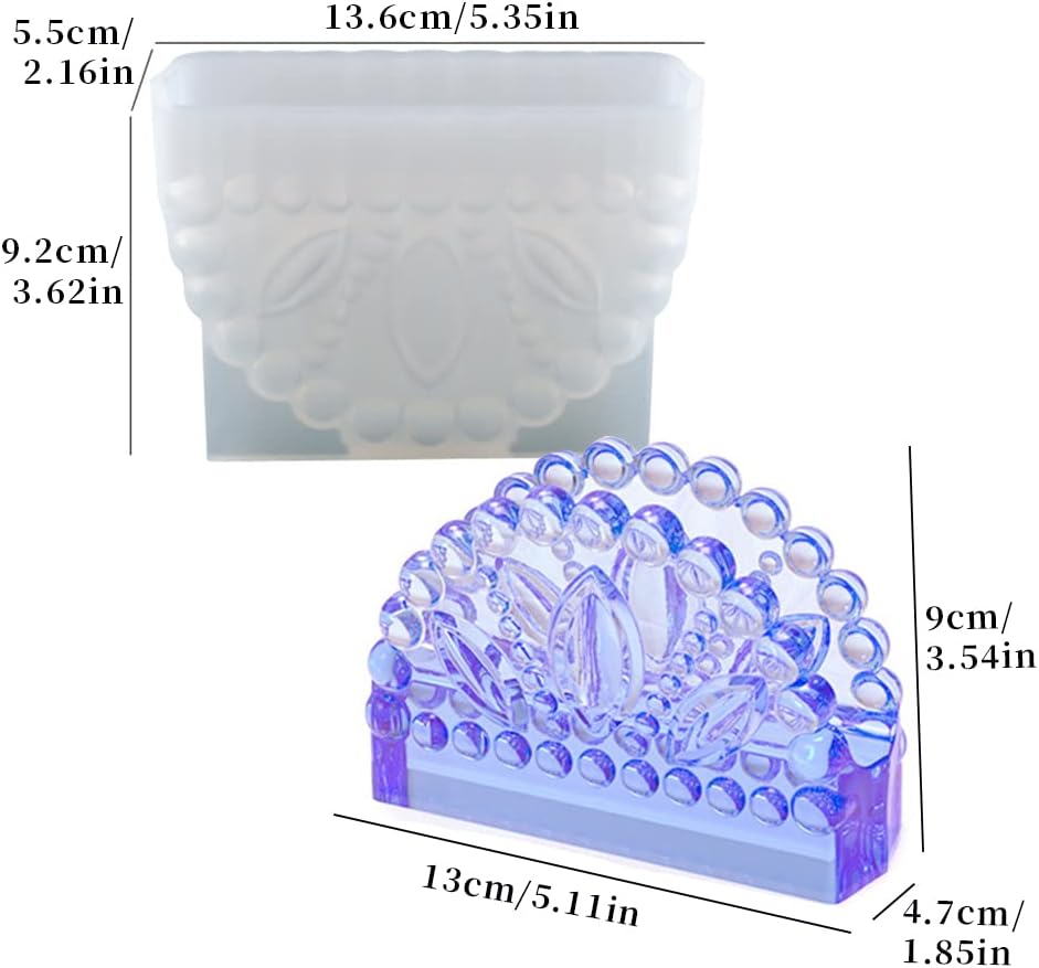 Napkin Holder Silicone Resin Mold Vintage Jewelry Organizer Mold Epoxy Resin Casting Mold DIY Concrete Clay Crafts Making for Kitchen Table Party Wedding Home Decor Gift