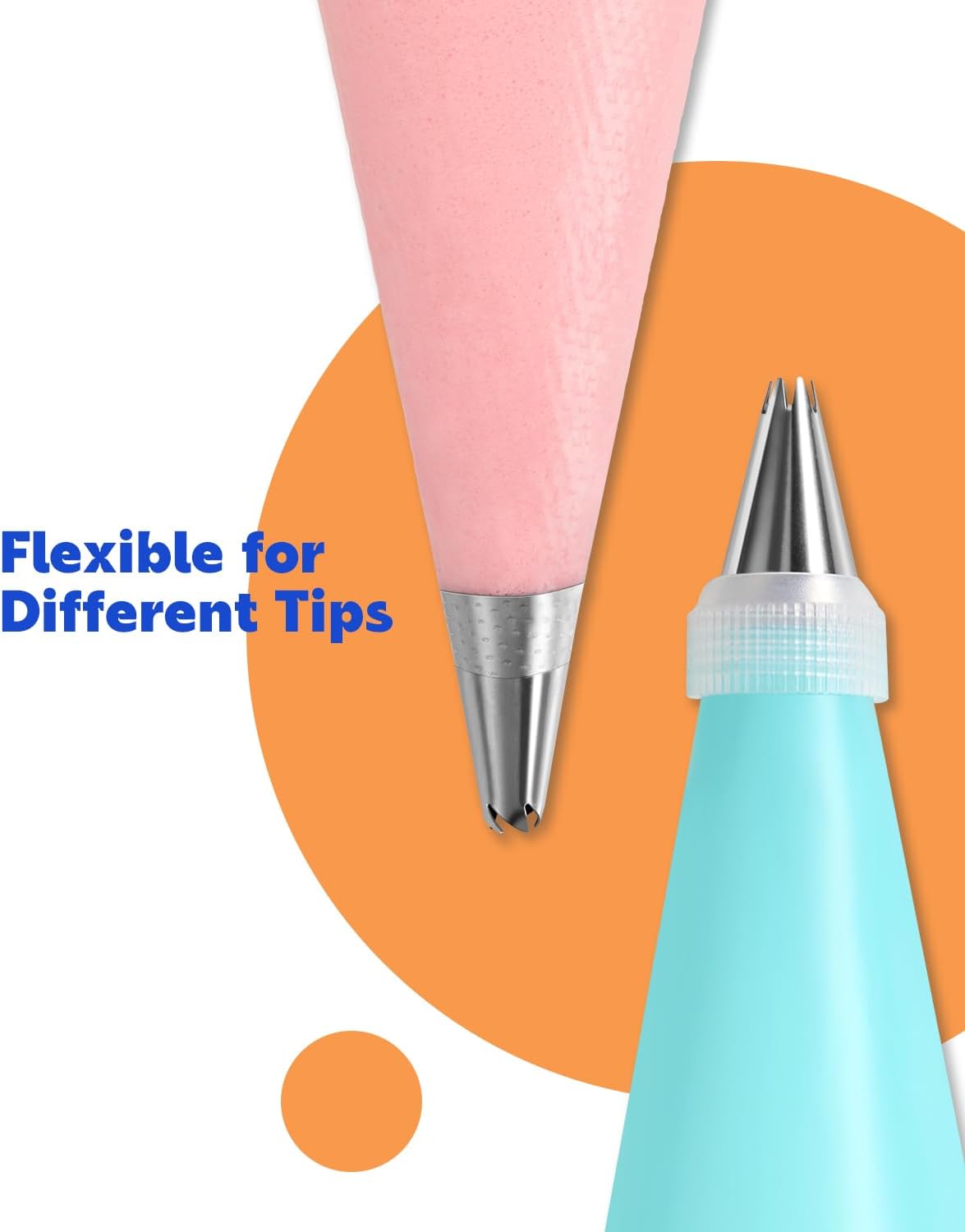 176PCS Piping Bags and Tips Set, Includes 150pcs 12 Inch Anti Burst Piping Bags, 1 Reusable Pastry Bags, 12 Piping Tips, 8 Icing Bags Ties, 3 Cake Scrapers and 2 Couplers