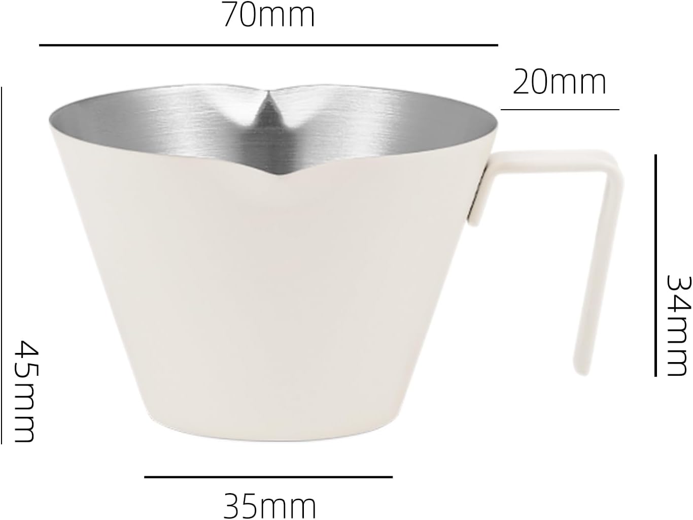 MHW-3BOMBER Espresso Measuring Cups, Double Spouts Stainless Steel Espresso Pour Cup, Espresso Shot Cups with Handle Scale, Metal Measuring Cups with V-Shaped Mouth, 3.4OZ/100ML Blue G5668-OS