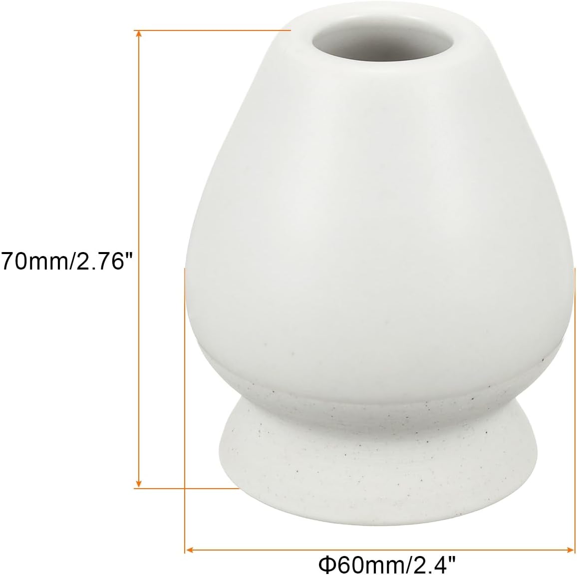 HARFINGTON Ceramic Chasen Stand 70mm Matcha Whisk Holder Teas Set Whisks Stand Traditional Matcha Tea Chasen Holder Tea Set Accessories for Tea Tasting, Beige/White