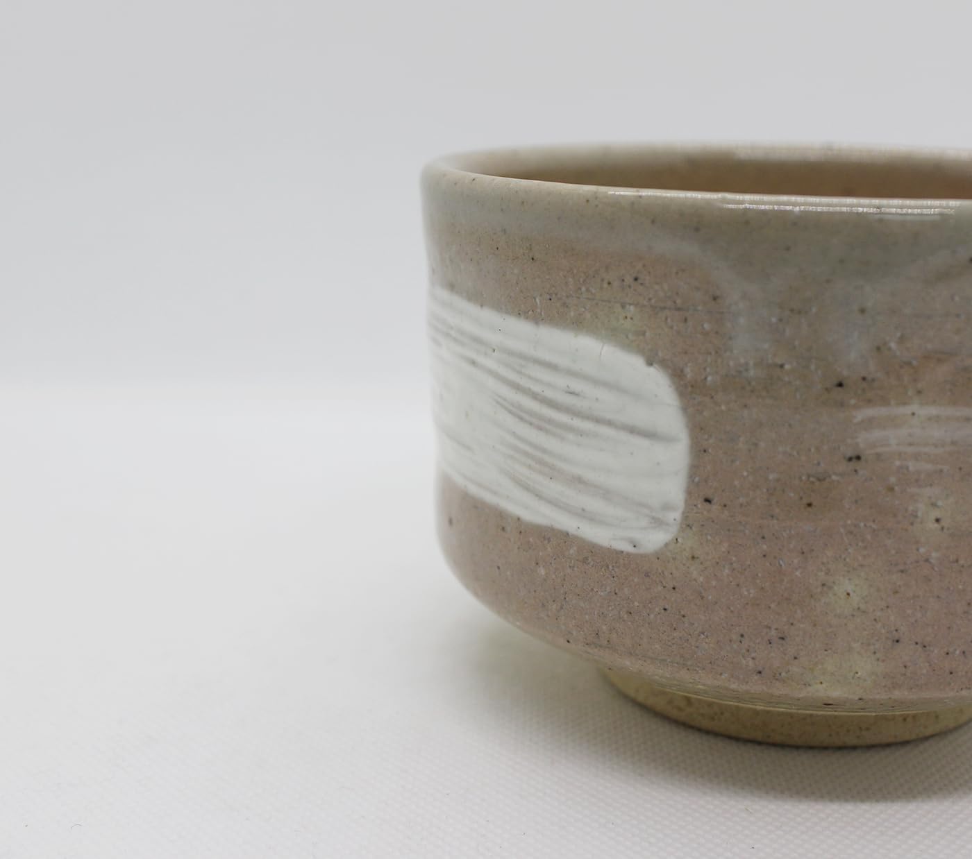 Japanese Traditional Handcrafted Mino Matcha Chawan Tea Bowl Cup Ceremony Tableware Pottery (Kohiki Ipponbiki)