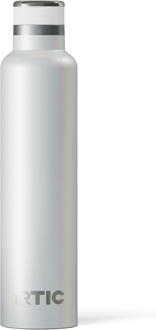 RTIC 26oz Journey Bottle Metal Stainless Steel Vacuum Insulated, BPA Free, Reusable, for Water, Hot and Cold Drinks, Travel, Sports, Camping, White Glitter