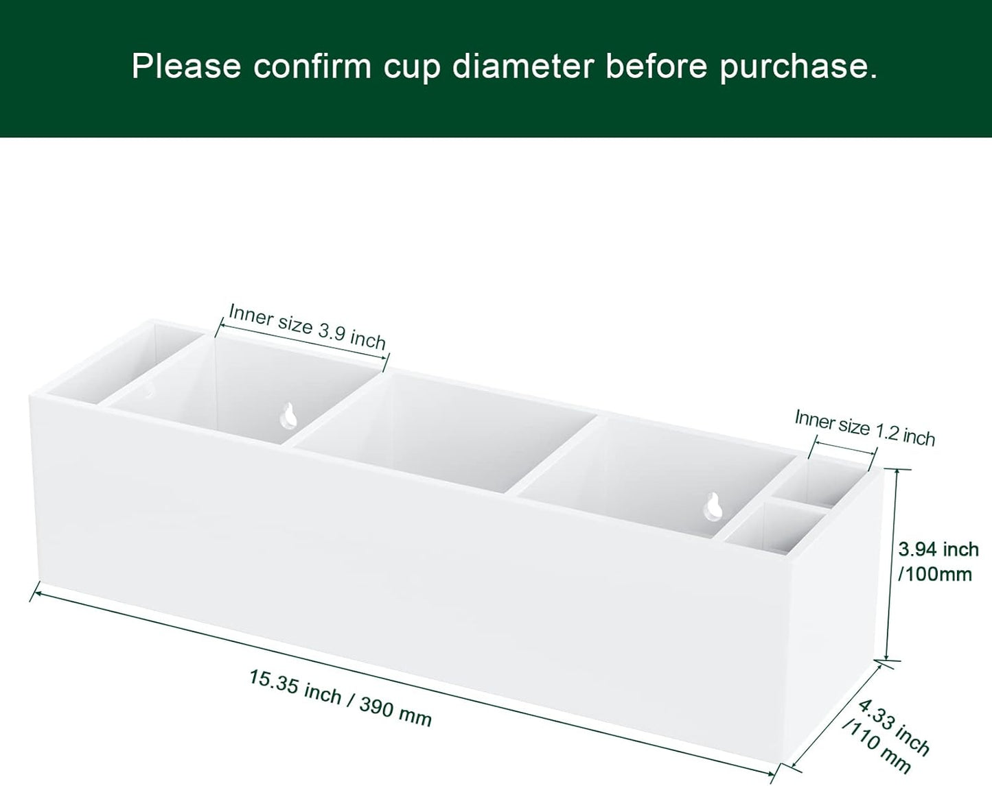 Triple Cup Holder With Marker Slot, Party Dispenser Acrylic Organizer, Mark Your Drink Caddy, Modern Bar Counter Decor, White