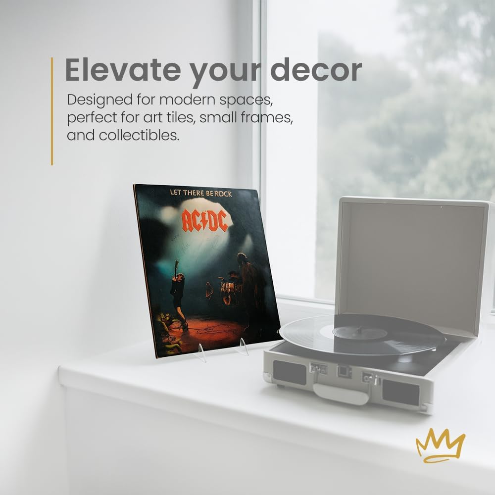 KINGDOM SOLUTIONS MADE IN USA 2-Pack Adjustable Acrylic Easels - Plate Stand - Sturdy Book Stand for Art, Pictures, Plates, Frames - Unique on the Market