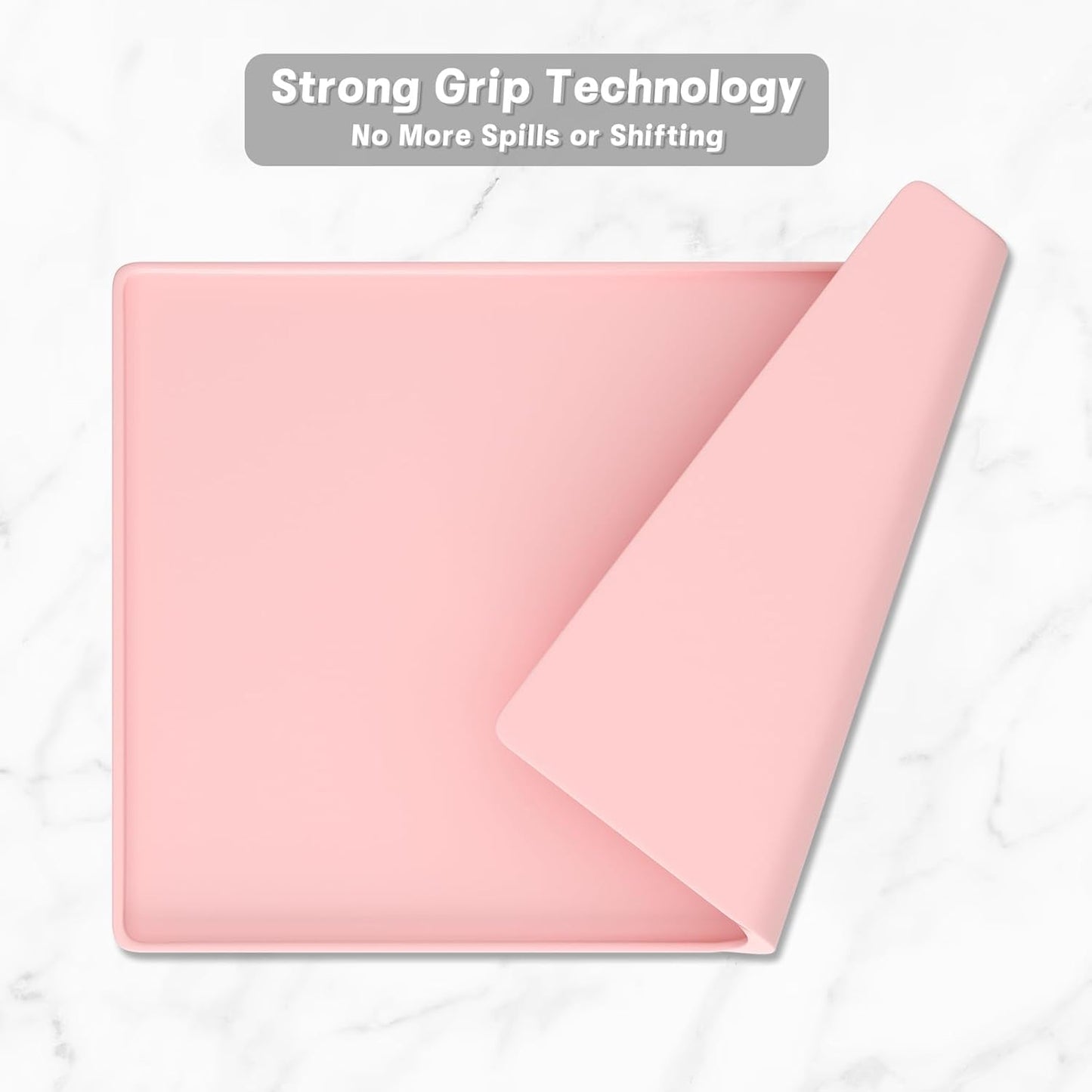 Rnivvi Silicone Coffee Mat, 12" x 19" Waterproof Raised Edge Coffee Bar Mats for Espresso Machine Station Accessories, Heat Resistant Dish Drying Pad for Kitchen Counter, Rubber Bar Decor Pad, Pink