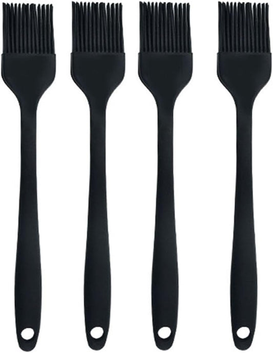 Silicone brush, Oil Brush for BBQ Kitchen Cooking Baking and Grilling (4 PCS,black)
