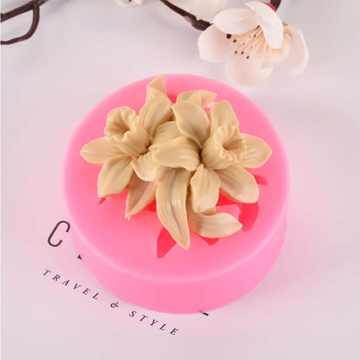 3 Pack Silicone Mold - 3D Flower Shapes: Rose, Peony & Round for Resin Candle & Soap Making