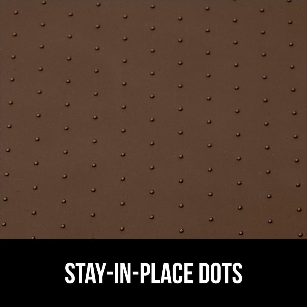 GORILLA GRIP Waterproof Silicone Under Sink Mat with Raised Lip for Kitchen and Bathroom, 46 x 22 in, Cabinet Shelf Liner Stay in Place Mats Dishwasher Safe Drawer Liner, Organizer Tray, Coffee