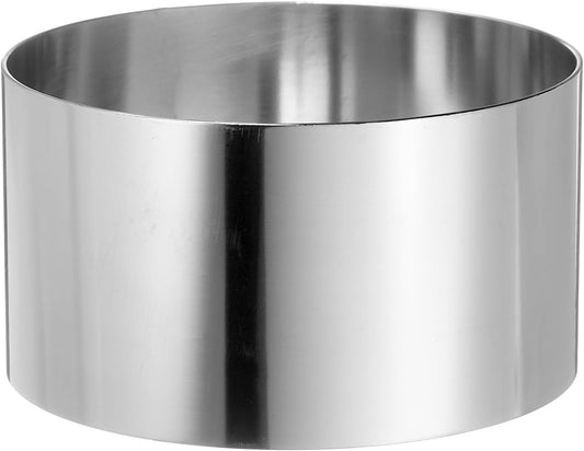 HARFINGTON Round Cake Ring 3.5 x 2 Inch Seamless Stainless Steel Pastry Mousse Dessert Ring Mirror Coating for Baking Cooking Making Tool