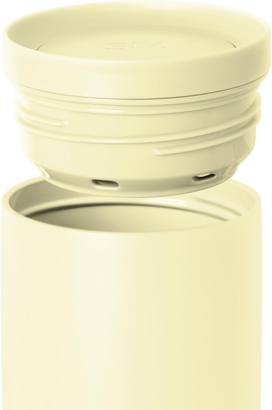 Simple Modern Travel Coffee Mug Tumbler with 360° Lid | Ceramic-Lined Insulated Stainless Steel Cold Brew Iced Coffee Cup Thermos | Gifts for Women Men Her Him | Voyager Signature | 16oz | Buttercup