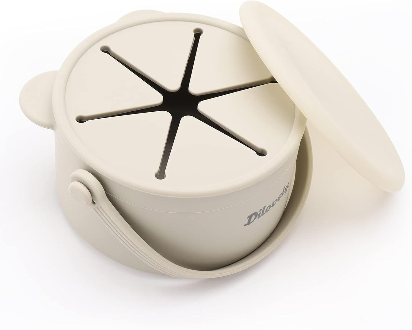 Snack Cups for Toddlers, Baby Snack Containers,Silicone Toddler Snack Cups No Spill, Food Catcher with Lid & Bucket-like Handle, BPA Free & Dishwasher Safe, 9 Ounce Light Green