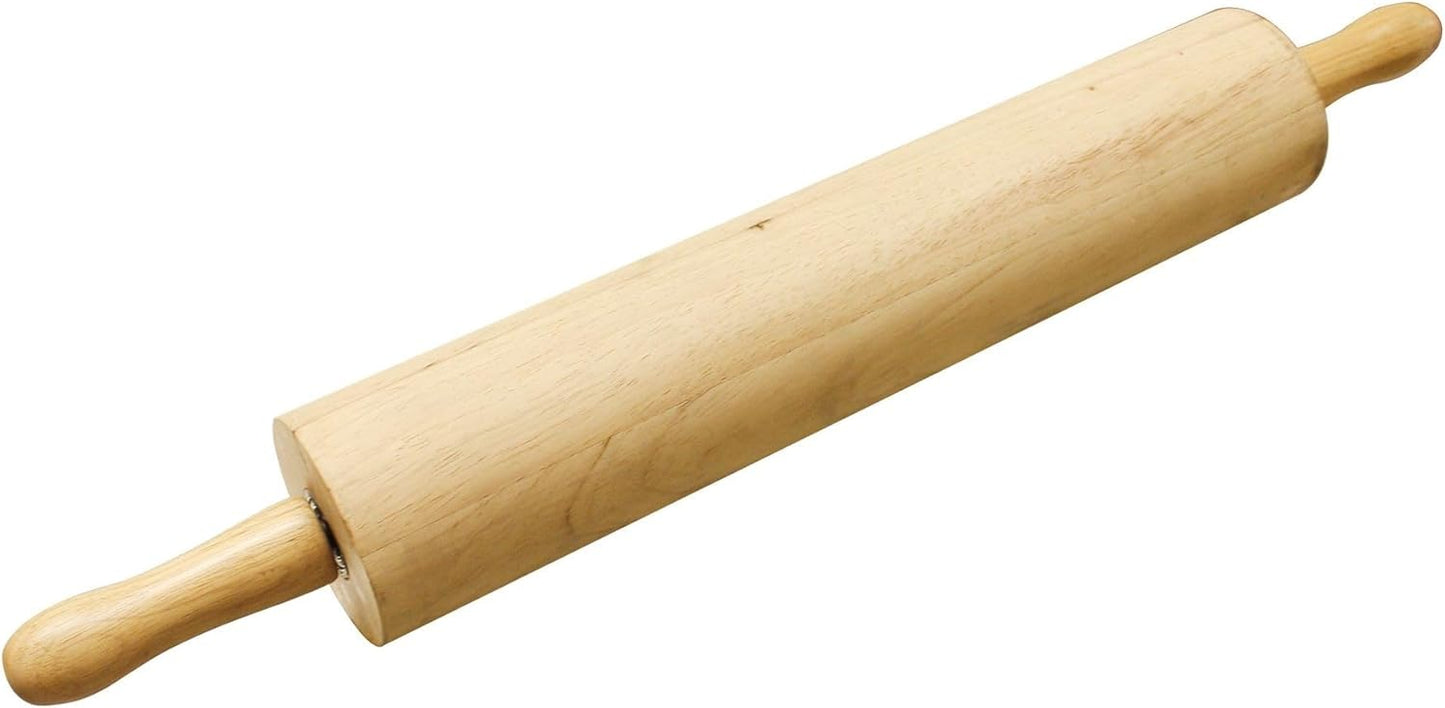 18" Wooden Rolling Pin 3-1/4" Diameter- WoodenRoll Pin for Fondant Pie Crust Cookie Pastry Dough Classic Pastry Rolling Pin