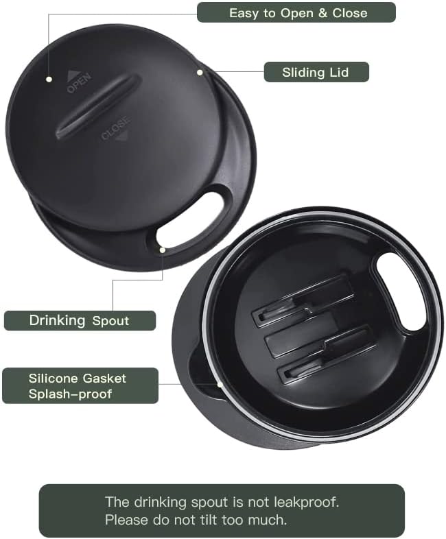 Ideus 16 oz (470 ml) Insulated Coffee Mug with Handle and Lid, Double Wall Stainless Steel Vacuum Thermal Coffee Mug, Travel Coffee Cup Thermal Cup for Home and Office (Snow Mountain White)