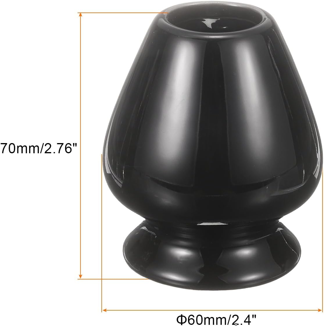 HARFINGTON Ceramic Chasen Stand 70mm Matcha Whisk Holder Teas Set Whisks Stand Traditional Matcha Tea Chasen Holder Tea Set Accessories for Tea Tasting, Black