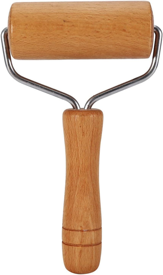 Small Rolling Pin, Wooden Dough Roller, Non-Stick Pizza Roller, T Type Rolling Pins for Kitchen Baking, Pizza Dough Press (3.8 * 7.5 inch)