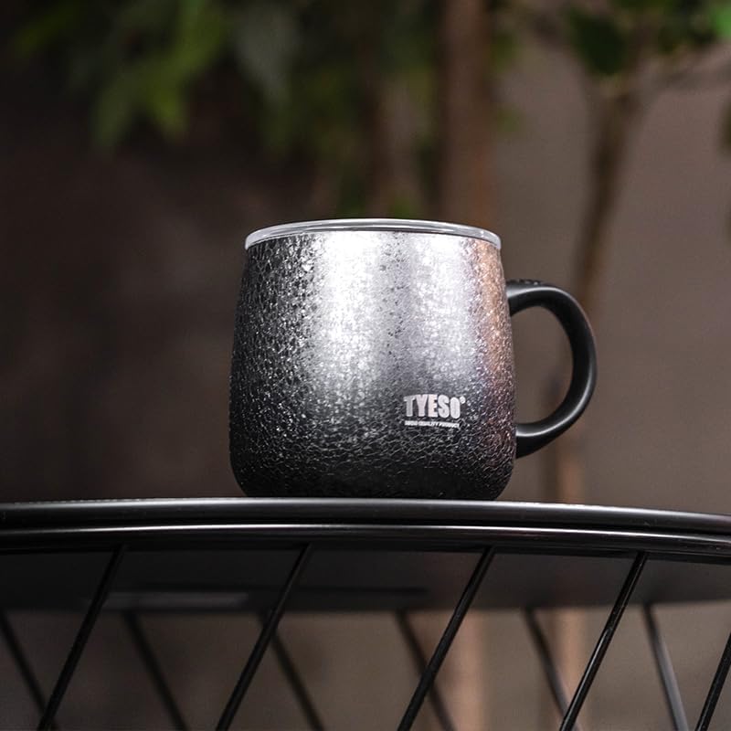 TYESO Office Coffee Mug,Vacuum Insulated Mug Double Wall Stainless Steel Tumbler Cup (Blue, 12 oz)