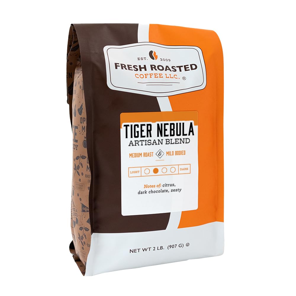 Fresh Roasted Coffee, Tiger Nebula, 2 lb (32 oz), Medium Roast, Kosher, Ground