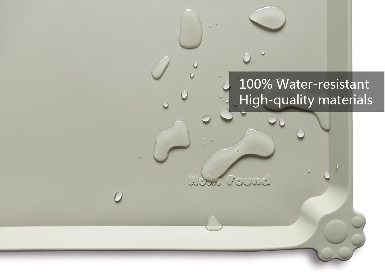 Hoki Found L Silicone Non Slip Pet Dog Cat Bowl Mats - Placemat - Feeding Mat - Waterproof - For Carpet - Cream Green