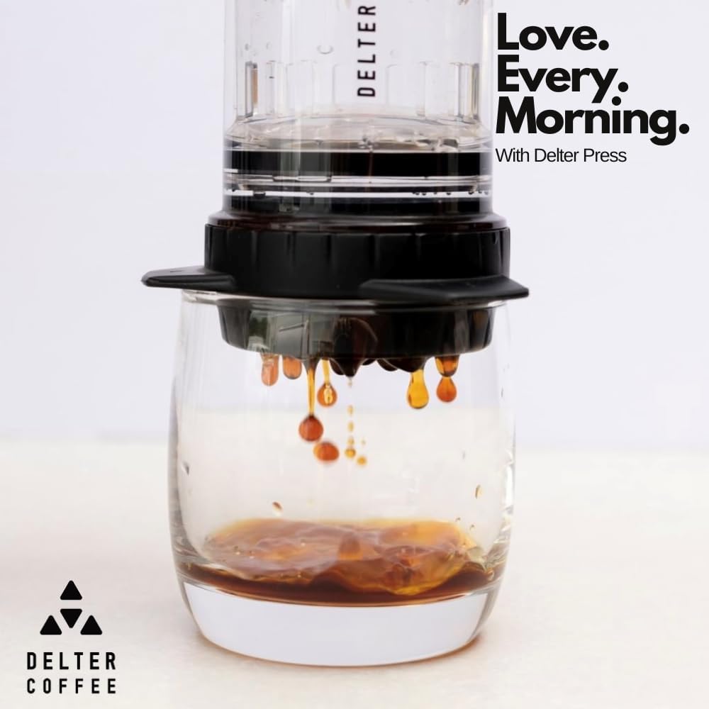 Delter Coffee Press Smoked Grey Edition with Metal Filter Included