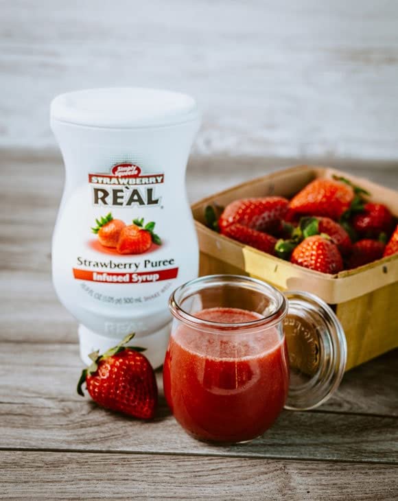 Reàl Fruit Infused Flavoring Syrup Variety - Strawberry, Raspberry, Peach, Blueberry, Black Cherry, Crisp Apple (Pack of 6, 16.9 FL OZ Bottles)