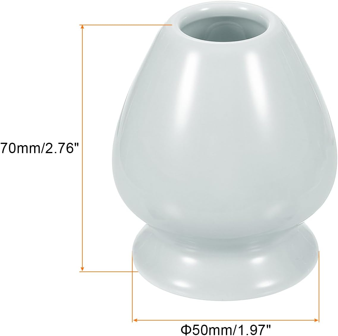 HARFINGTON Ceramic Chasen Stand 70mm Matcha Whisk Holder Teas Set Whisks Stand Traditional Matcha Tea Chasen Holder Tea Set Accessories for Tea Tasting, Ice Gray