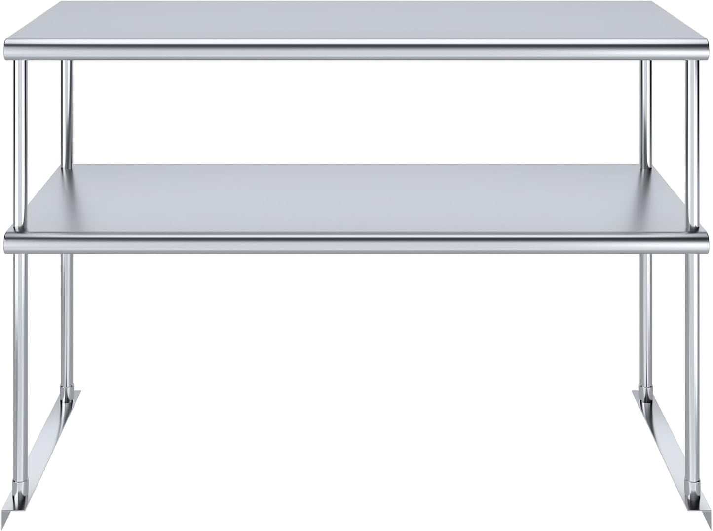 NSF Certified 18 Gauge Heavy Duty Stainless Steel Double overshelf with Brackets for Kitchens, Utility Rooms, Storage, Offices & Home