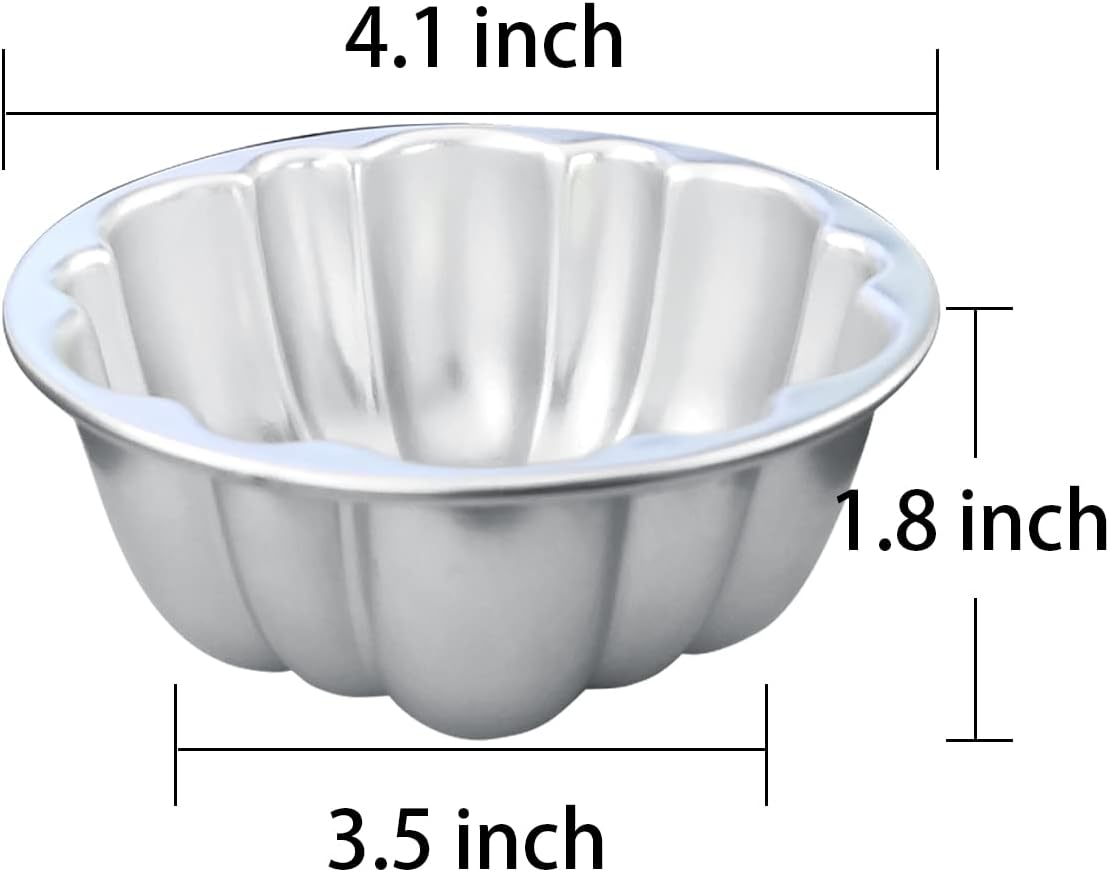 Weilan Cup Cake Molds Aluminum Molds for Jello Pudding Pan Cupcake Muffin Cups Cake Tartlets Nonstick for Steaming and Baking