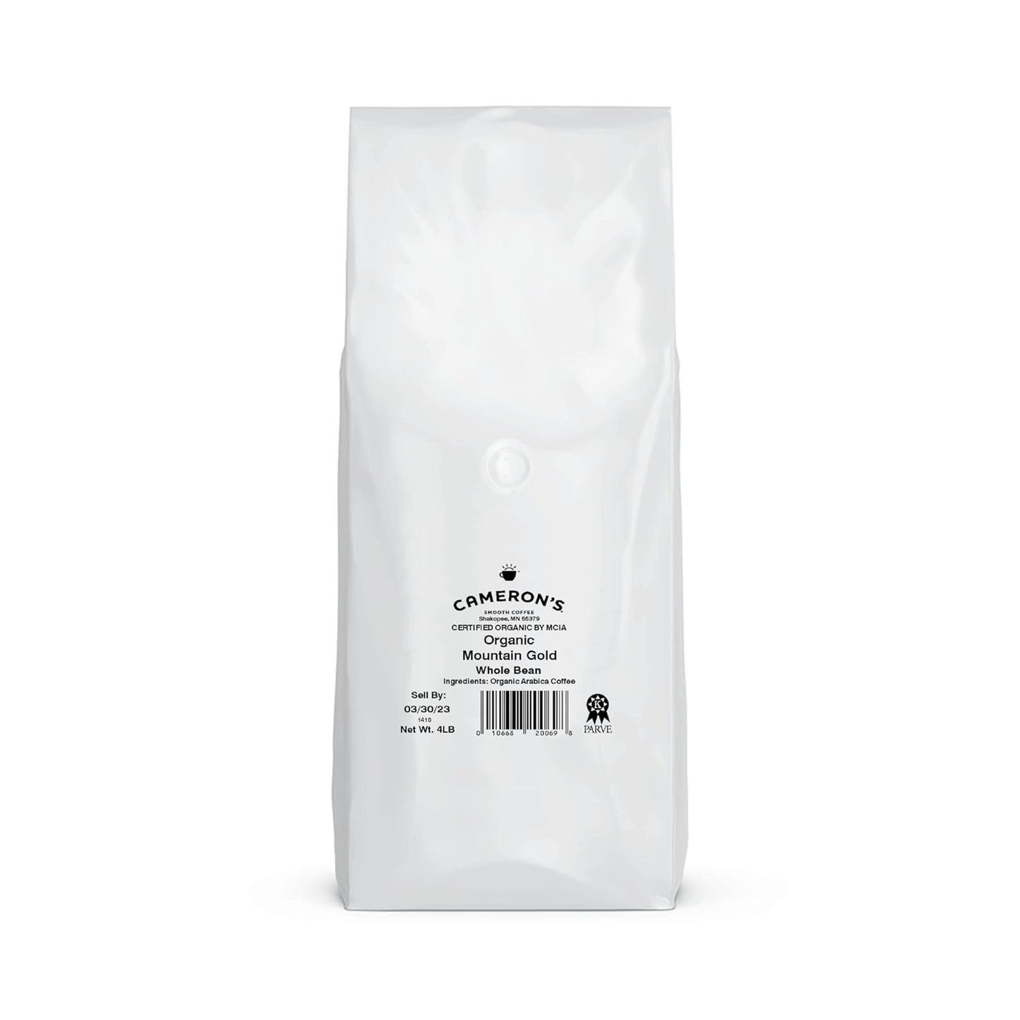 Cameron's Coffee Roasted Whole Bean Coffee, Organic Mountain Gold, 4 Pound
