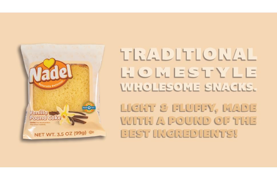 Nadel - Naturally Delicious Sweet Breads Variety Pack (Banana Chocolate Chip, Vanilla Pound Cake, Apple Spice, Pumpkin Spice). (12 Pack, 3 Breads Per Flavor)