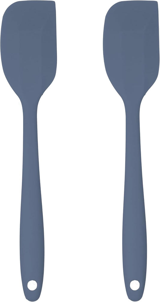 Silicone Spatula Set – 2-Piece Set of Rubber Spatulas for Non-Stick Cookware – Kitchen Tools and Accessories with Comfortable Handles, Heat-Resistant Utensils for Cooking and Baking – Blue
