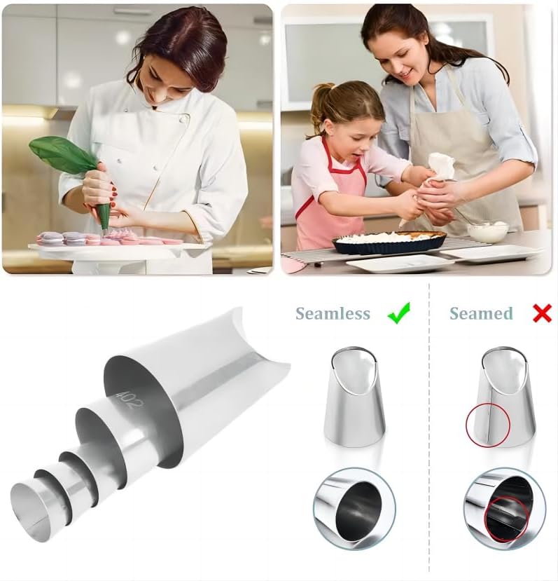 6 pcs Flower Piping Tips Rose Petal Pastry Tips, large piping tips, Chrysanthemum Nozzles, Cupcake Pastry Tool For Decorating Cake Tulip Baking Forms New (tulips - 6pcs)