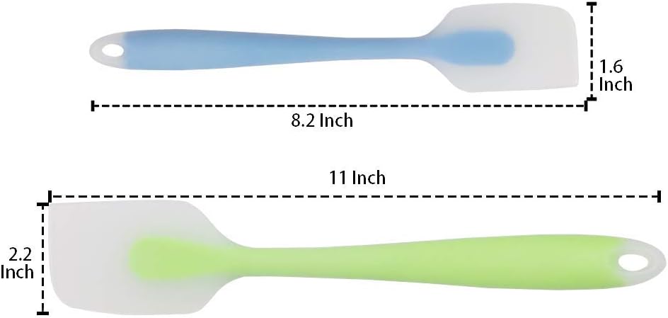 Silicone Spatulas Set of 4 - Heat Resistant Non-Stick Flexible Rubber with Solid Stainless Steel Core Kitchen Essential Gadget Premium Scraper Spoon Set - Seamless, Dishwasher Safe, 2 Size