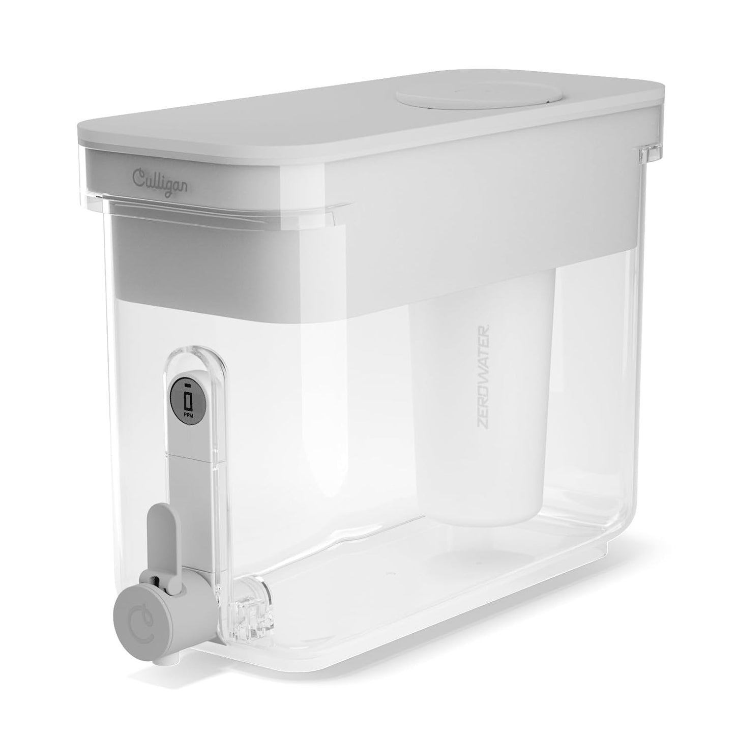 Culligan with ZeroWater Technology 33-Cup Water Filter Dispenser – Includes 5-Stage Advanced Water Filter, Certified to Reduce Lead, Total PFAS (Forever Chemicals), Mercury, Fluoride, and Chlorine