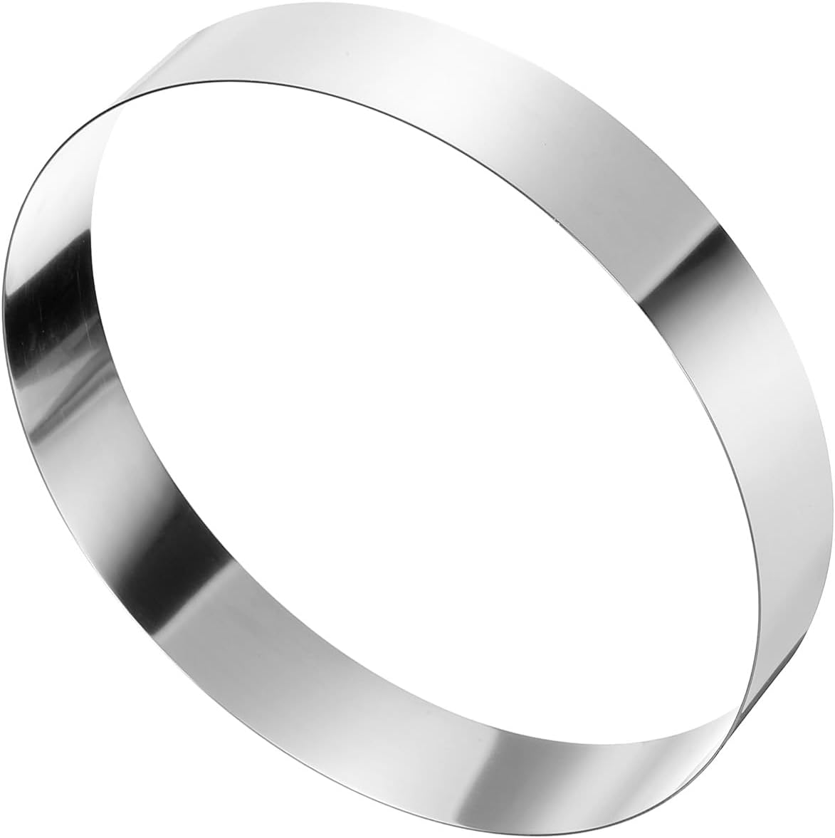 HARFINGTON Round Cake Ring 11 x 2 Inch Seamless Stainless Steel Pastry Mousse Dessert Ring Mirror Coating for Baking Cooking Making Tool