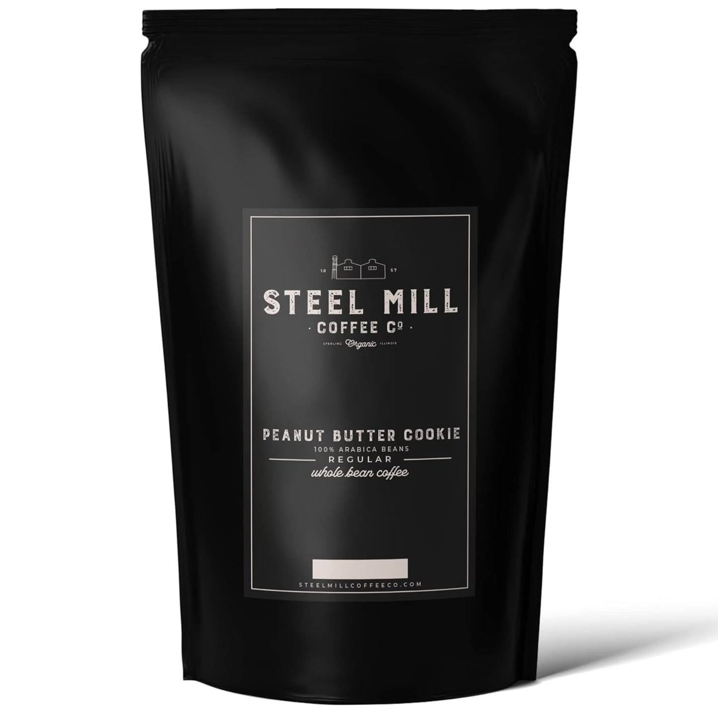 Steel Mill Coffee Co. - Peanut Butter Cookie Flavored Coffee - Ground - Regular - Medium Roast - 100% Arabica Beans - Vegan - Gluten-Free - Sugar-Free - 2lb Bag