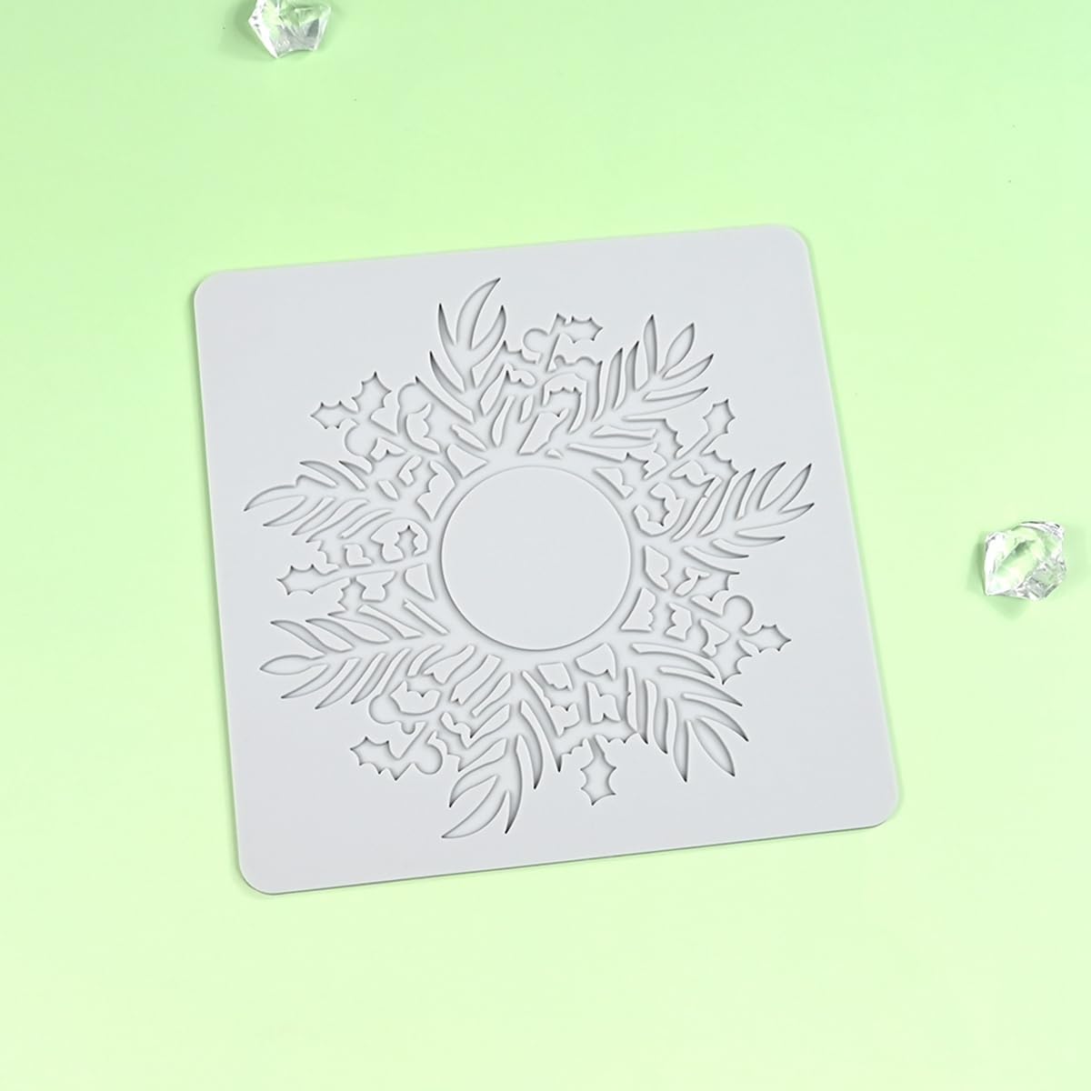 mostsom Silicone Mold 3D Hollow Out Lace Mold Lace Cake Silicone Baking Mold Wreath Design Flower and Leave Lace Mat Fondant Decorating Tool (L_ Flower Wreath)