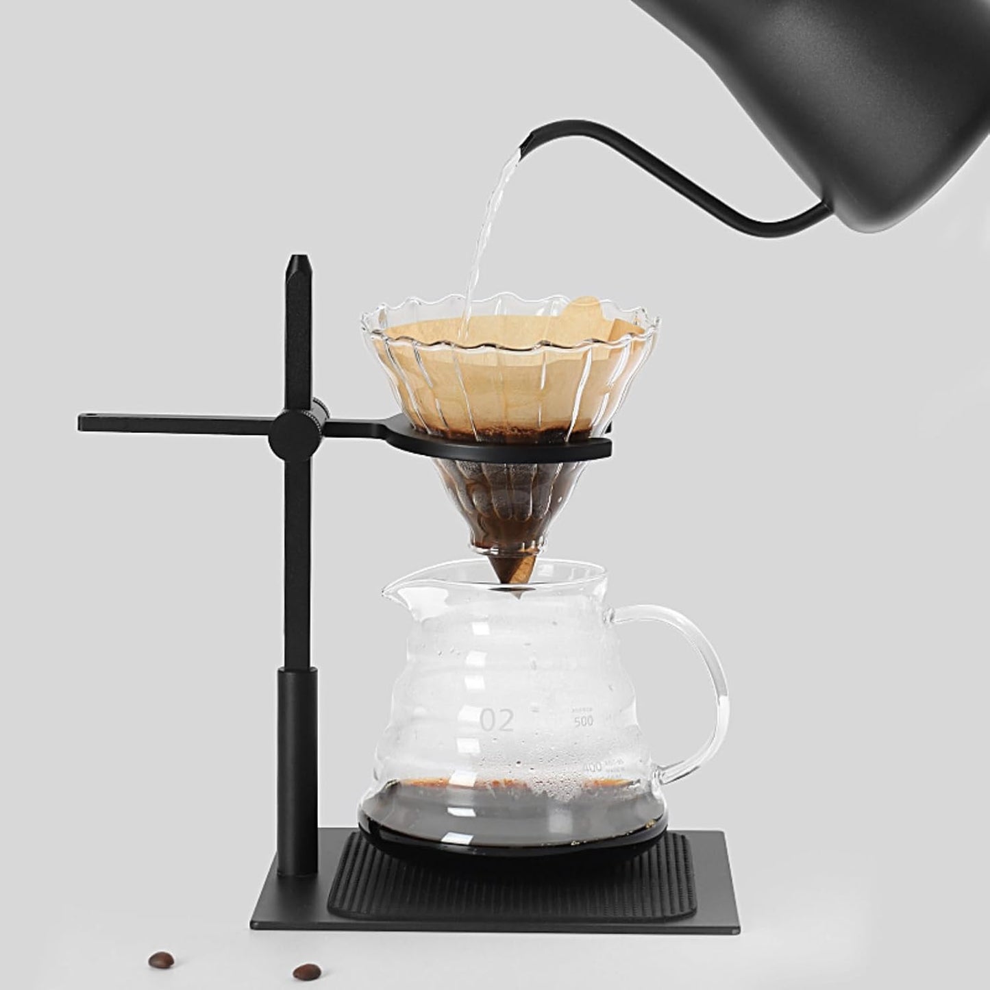 AUNMAS Adjustable Aluminum Alloy Pour Over Coffee Stand Dripper Station, Easy To Operate, Portable for Home and Office Use