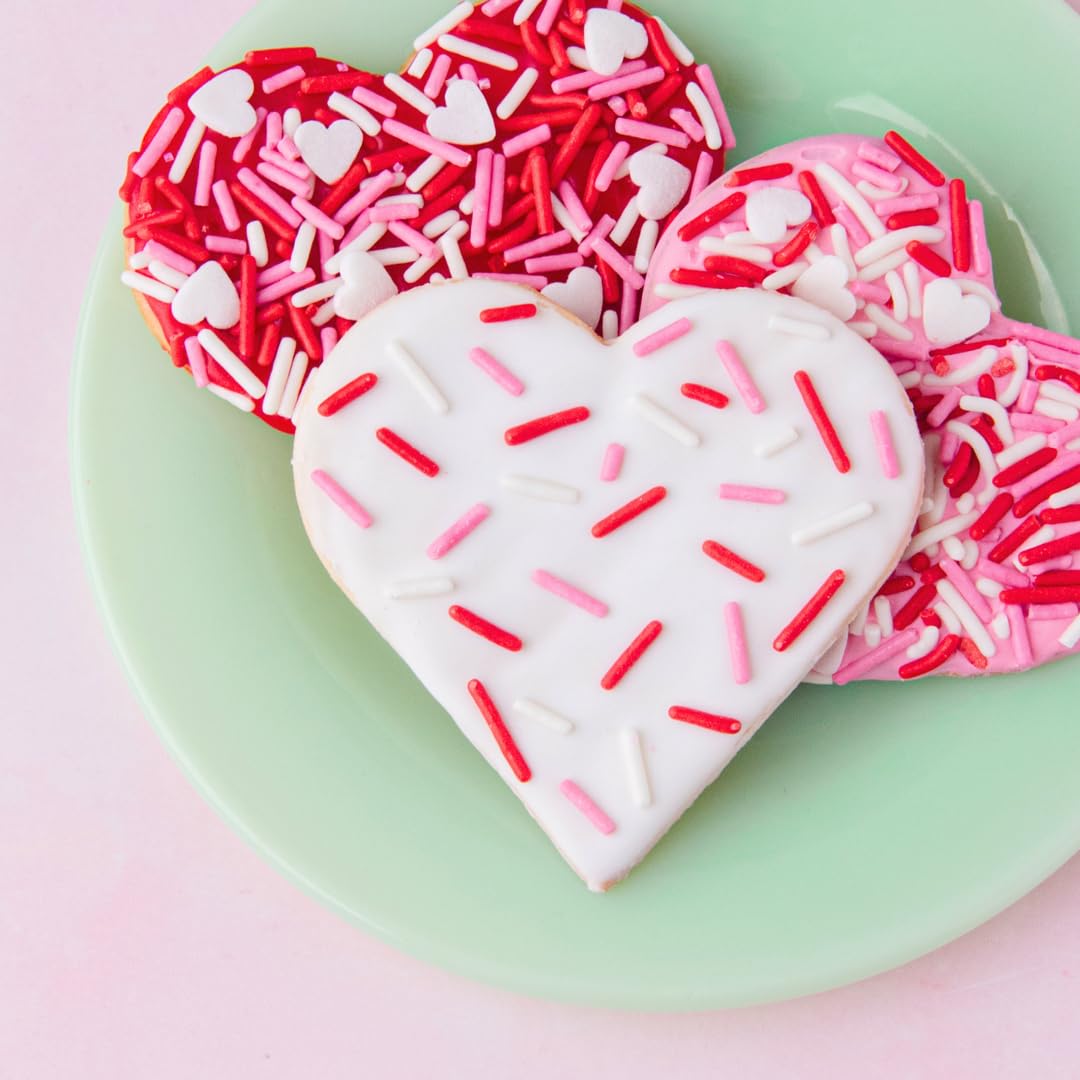 Sweets Indeed Frosting Kit plus Sprinkles Frosting Tubes nozzles 11.71 ounces Perfect for baking and cookie decoarting (Vday Decorating Kit)