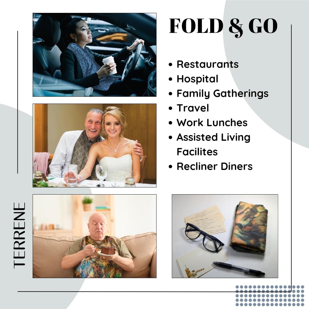 Adult Bib Scarf - Dignified Alternative to Bibs | Washable and Reusable Clothing Protectors for Eating