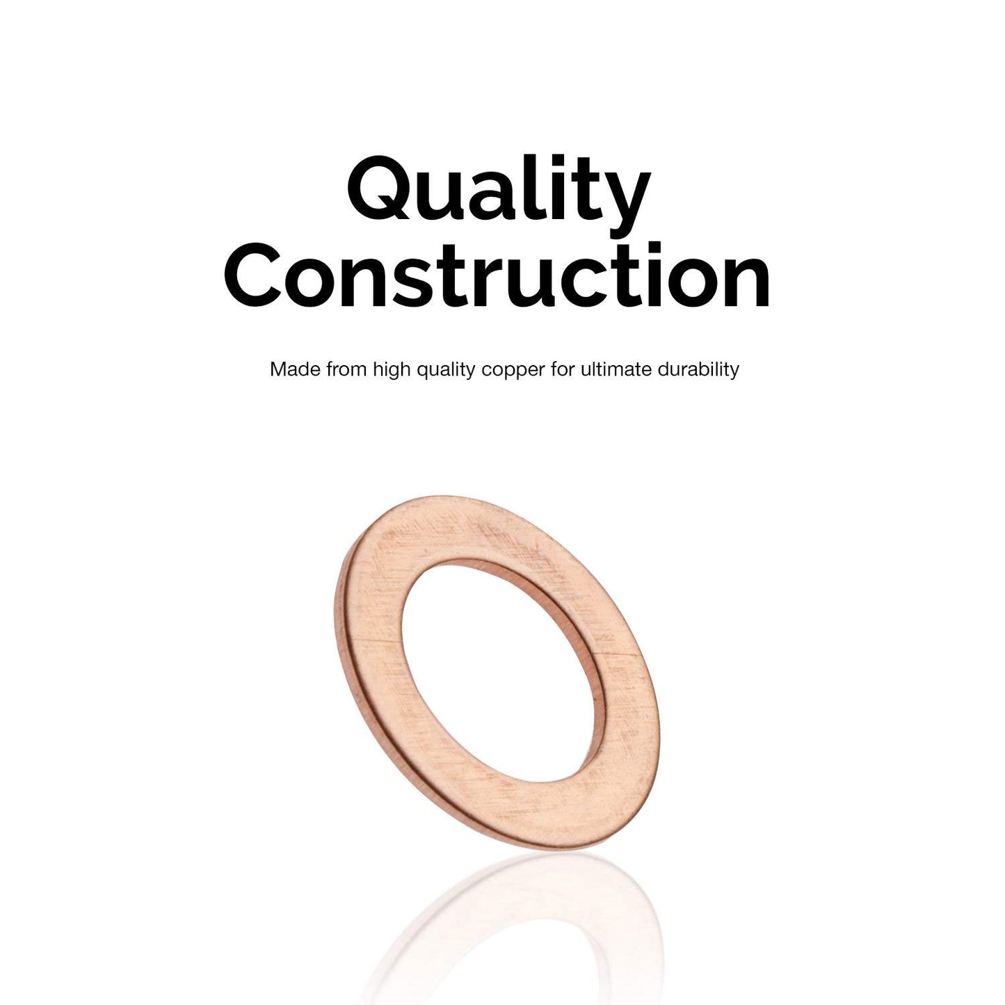 M20 Flat Washer Copper Sealing Ring, 20mm ID 26mm OD 1.5mm Thickness Metric Sealing Gasket, 25 Pieces