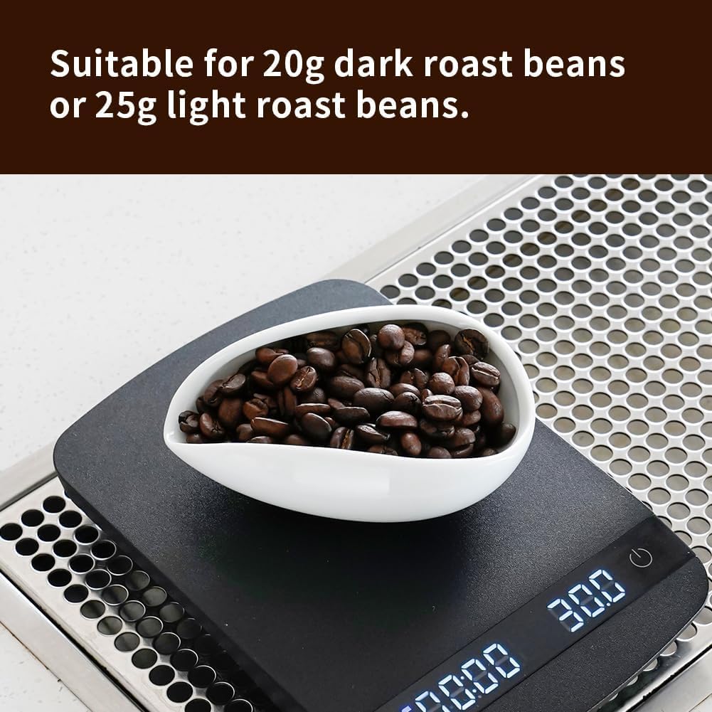 watchget Ceramic Coffee Dosing Cup & Tea Storage Tray, Single Dose Measuring Container for Coffee Beans & Loose Leaf Tea Dosing Vessel, White