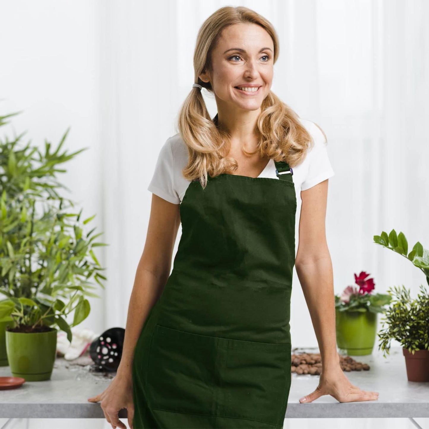 lepni.me Chefs Aprons | Cooking Baking Grilling for Home Restaurant | Premium Kitchen Aprons with Double Pocket for Men Women