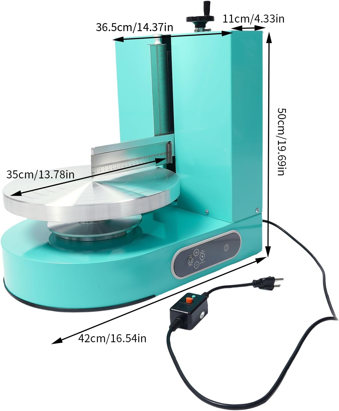 Cake Decorating Machine, Electric Birthday Cake Cream Smooth Coating Decoration Machine, Cake Smoother Icing Machine,Cake Cream Spatula Machine for 4-12inch Cake (Green)