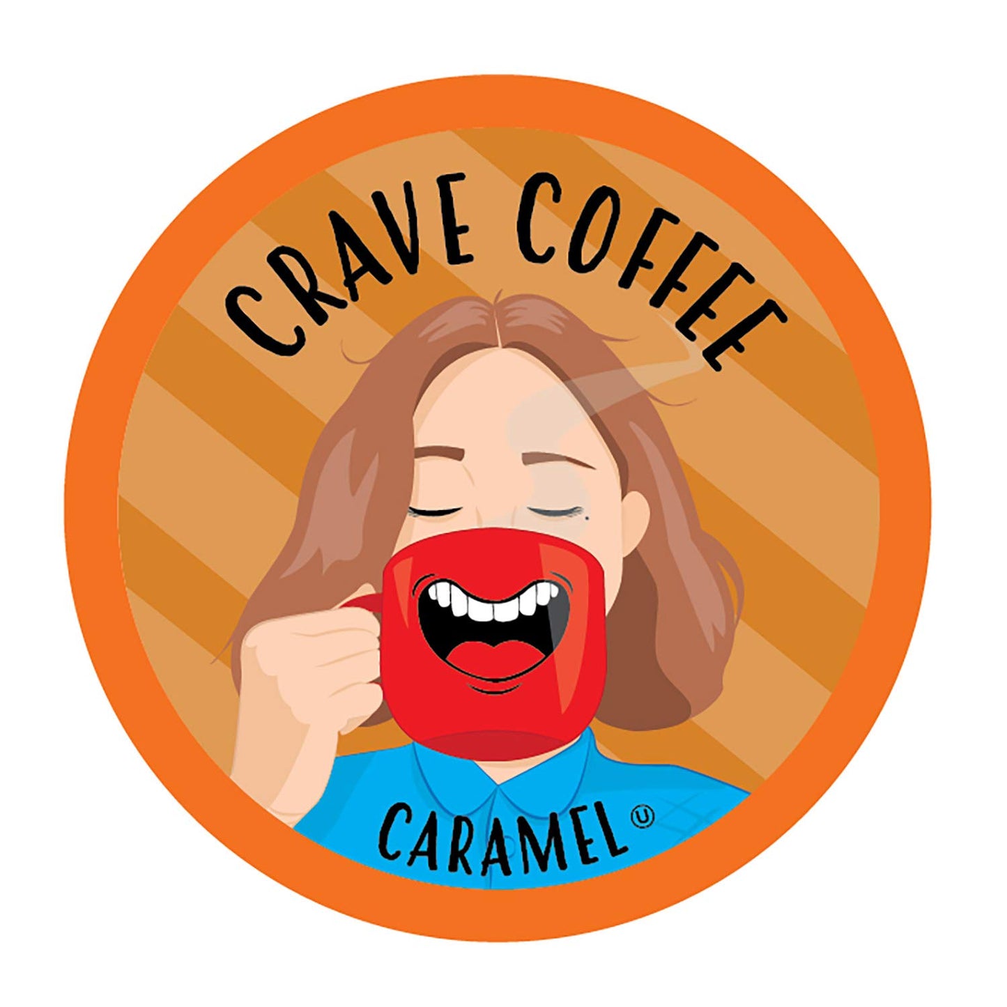 Crave Beverages Flavored Coffee Pods, Compatible with Keurig K-Cup Brewers, Caramel, 100 Count