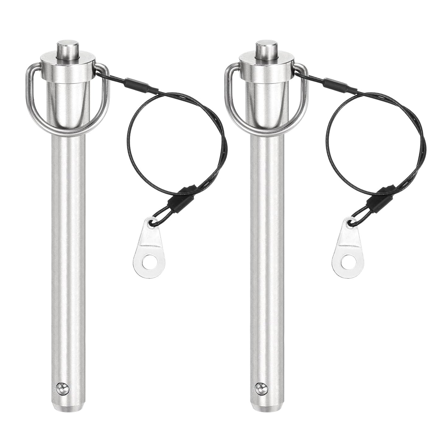 uxcell 2 Pcs Quick Release Pin, 1/2" x 4" (Dia. x L) Push-Button Ball Locking Pin, 304 Stainless Steel, Silver