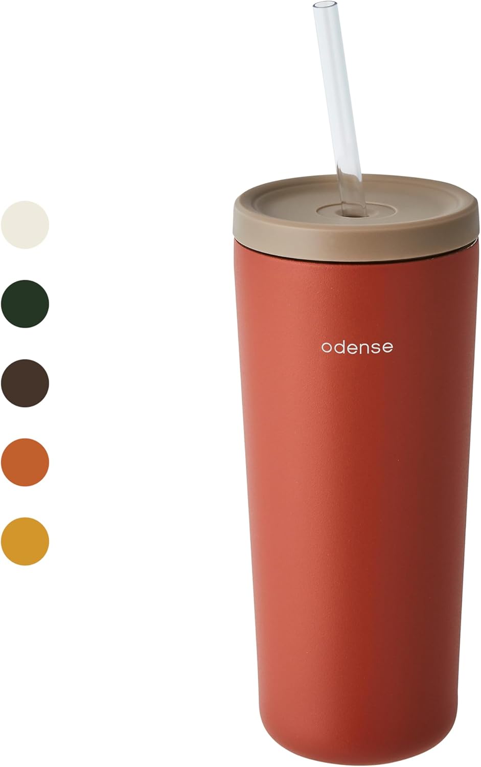 Odense Legodt Straw Tumbler 24oz - Double Stainless Vacuum Insulated Tumbler with Lid & Straw - Travel Mug, Water Bottle for Iced Coffee & Iced Tea, Cold Drinks, Dishwasher Safe(Orange Carrot)